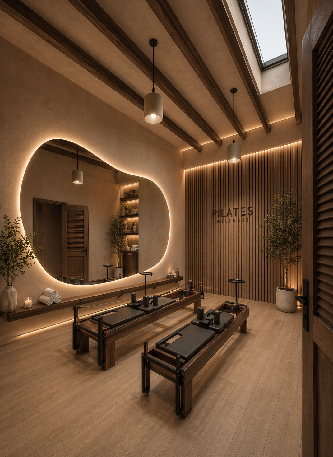 Private Pilates suite with reformers for one-on-one and duet sessions at Pilates at the Plant in EaDo, Houston